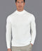 Mens Extra Fine Merino Wool Mock Turtleneck Jumper White-Jumper-Paul James Knitwear-S-Urbanheer