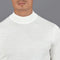 Mens Extra Fine Merino Wool Mock Turtleneck Jumper White-Jumper-Paul James Knitwear-S-Urbanheer