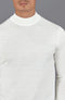 Mens Extra Fine Merino Wool Mock Turtleneck Jumper White-Jumper-Paul James Knitwear-S-Urbanheer