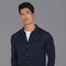 Mens Extra Fine Merino Wool Polo Cardigan-Cardigan-Paul James Knitwear-S-Navy-Urbanheer