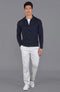 Mens Extra Fine Merino Wool Polo Cardigan-Cardigan-Paul James Knitwear-S-Navy-Urbanheer