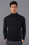 Mens Extra Fine Merino Wool Roll Neck Jumper Black-Jumper-Paul James Knitwear-XS-Black-Urbanheer