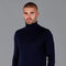 Mens Extra Fine Merino Wool Roll Neck Jumper Navy-Jumper-Paul James Knitwear-S-Navy-Urbanheer