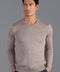 Mens Extra Fine Merino Wool V-Neck Jumper Hessian-Jumper-Paul James Knitwear-S-Urbanheer