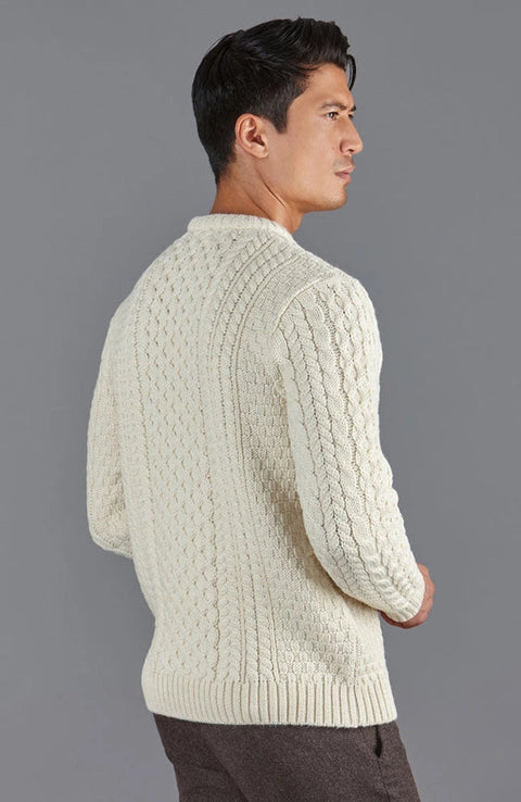 Mens Fisherman's British Wool Cable Jumper Aran-Jumper-Paul James Knitwear-XS-Aran-Urbanheer