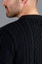 Mens Fisherman's British Wool Cable Jumper Black-Jumper-Paul James Knitwear-S-Black-Urbanheer