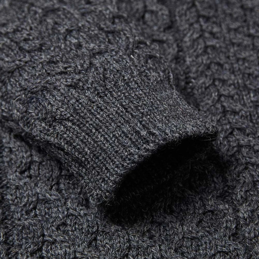 Mens Fisherman's British Wool Cable Jumper Charcoal-Jumper-Paul James Knitwear-S-Charcoal-Urbanheer