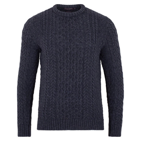 Mens Fisherman's British Wool Cable Jumper Charcoal-Jumper-Paul James Knitwear-S-Charcoal-Urbanheer