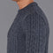 Mens Fisherman's British Wool Cable Jumper Charcoal-Jumper-Paul James Knitwear-S-Charcoal-Urbanheer
