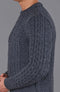 Mens Fisherman's British Wool Cable Jumper Charcoal-Jumper-Paul James Knitwear-S-Charcoal-Urbanheer