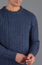 Mens Fisherman's British Wool Cable Jumper Denim Blue-Jumper-Paul James Knitwear-S-Denim Blue-Urbanheer
