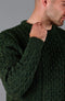 Mens Fisherman's British Wool Cable Jumper Loden Green-Jumper-Paul James Knitwear-XXL-Loden Green-Urbanheer