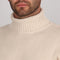 Mens Heavyweight Cotton Submariner Roll Neck Jumper Ecru-Jumper-Paul James Knitwear-XS-Urbanheer