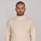 Mens Heavyweight Cotton Submariner Roll Neck Jumper Ecru-Jumper-Paul James Knitwear-XS-Urbanheer