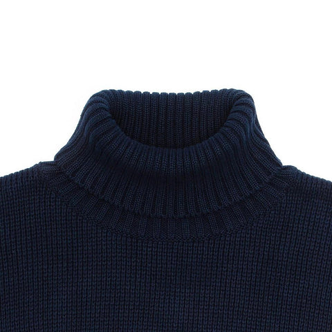 Mens Heavyweight Cotton Submariner Roll Neck Jumper Navy-Jumper-Paul James Knitwear-XS-Urbanheer