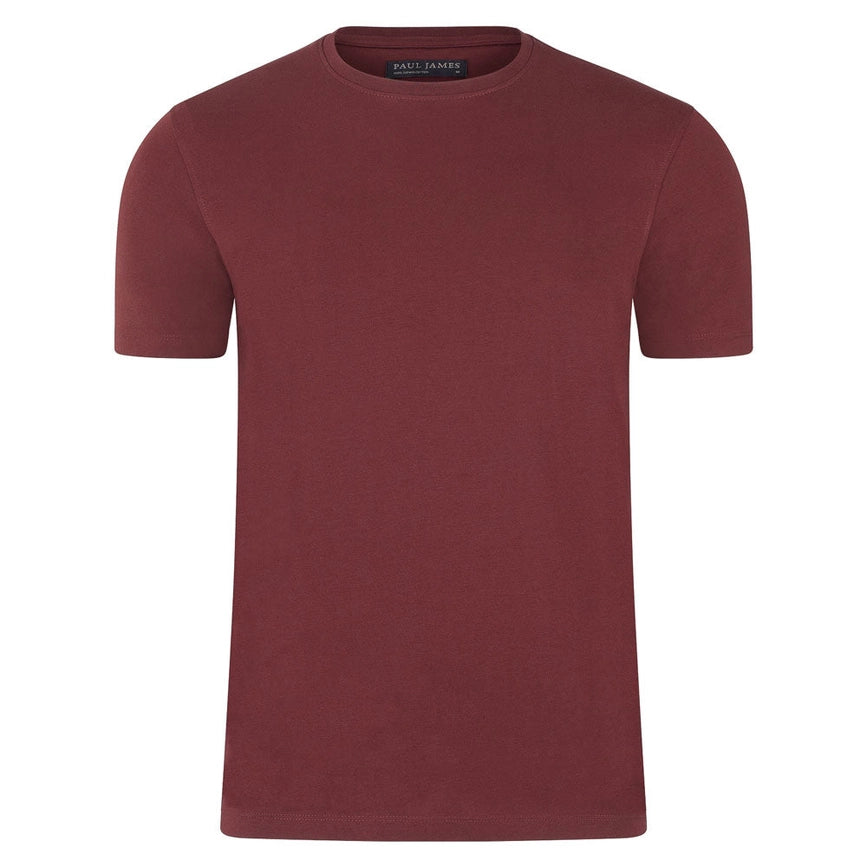 Mens Heavyweight Fitted Supima Cotton T-Shirt Port-T-Shirt-Paul James Knitwear-XXL-Port-Urbanheer