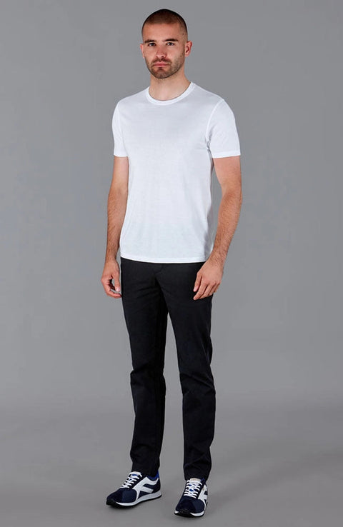 Mens Heavyweight Fitted Supima Cotton T-Shirt White-T-Shirt-Paul James Knitwear-S-White-Urbanheer