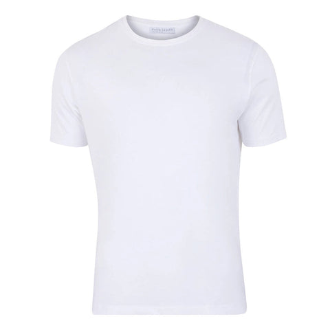 Mens Heavyweight Fitted Supima Cotton T-Shirt White-T-Shirt-Paul James Knitwear-S-White-Urbanheer