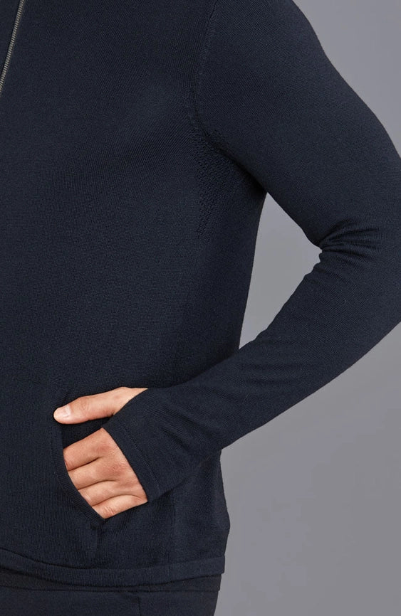 Mens Heavyweight Merino Activewear Hooded Jumper-Hooded Jumper-Paul James Knitwear-S-Black-Urbanheer