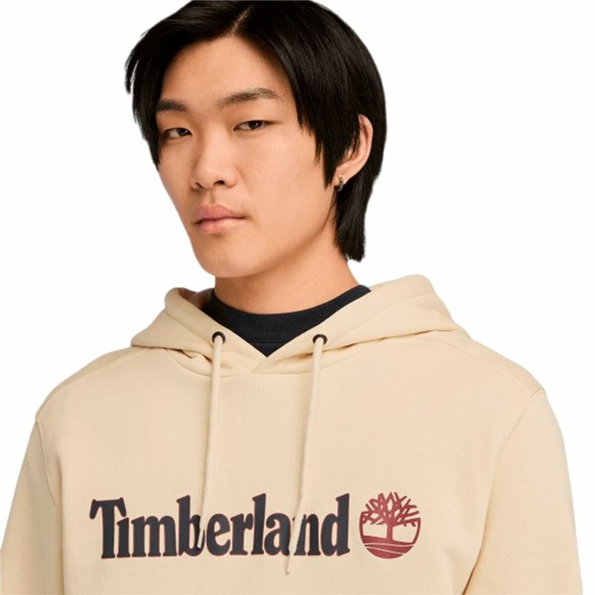 Men’s Hoodie Timberland Kennebec River Linear Logo Beige-Sports | Fitness > Sports material and equipment > Sports sweatshirts-Timberland-XL-Urbanheer