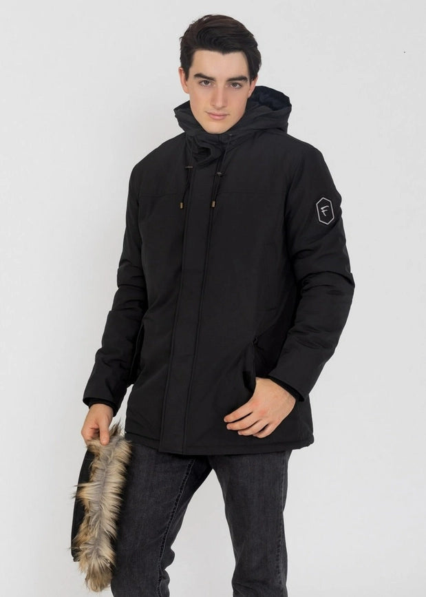 Men's Hudson Ultra Lite Hooded Winter Parka Coat-Coat-Fadcloset-L-Black-Urbanheer
