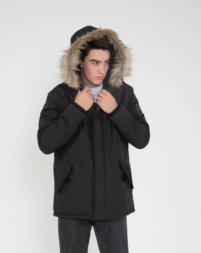Men's Hudson Ultra Lite Hooded Winter Parka Coat-Coat-Fadcloset-L-Black-Urbanheer