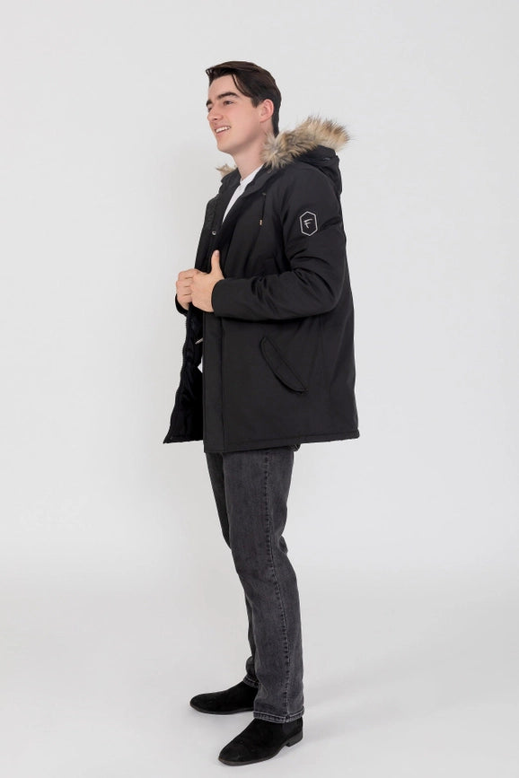 Men's Hudson Ultra Lite Hooded Winter Parka Coat-Coat-Fadcloset-L-Black-Urbanheer