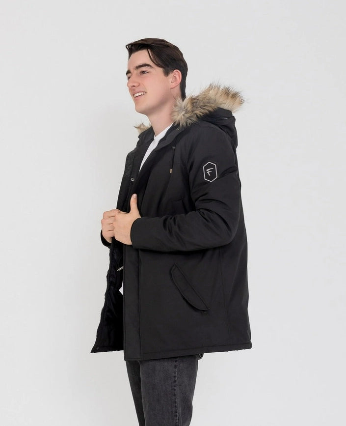 Men's Hudson Ultra Lite Hooded Winter Parka Coat-Coat-Fadcloset-L-Black-Urbanheer