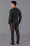 Mens Jarvis 100% British Wool Aran Cable Sweater-Sweater-Paul James Knitwear-S-Green-Urbanheer