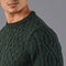 Mens Jarvis 100% British Wool Aran Cable Sweater-Sweater-Paul James Knitwear-S-Green-Urbanheer