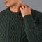 Mens Jarvis 100% British Wool Aran Cable Sweater-Sweater-Paul James Knitwear-S-Green-Urbanheer