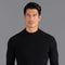 Mens Lambswool Narrow Mock Turtle Neck Jumper-Jumper-Paul James Knitwear-M-Black-Urbanheer