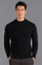 Mens Lambswool Narrow Mock Turtle Neck Jumper-Jumper-Paul James Knitwear-M-Black-Urbanheer