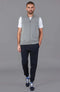 Mens Lightweight 100% Cotton Zip Through Gilet Ash Grey-Gilet-Paul James Knitwear-S-Urbanheer