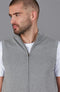 Mens Lightweight 100% Cotton Zip Through Gilet Ash Grey-Gilet-Paul James Knitwear-S-Urbanheer