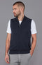 Mens Lightweight 100% Cotton Zip Through Gilet Navy-Gilet-Paul James Knitwear-S-Urbanheer