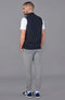 Mens Lightweight 100% Cotton Zip Through Gilet Navy-Gilet-Paul James Knitwear-S-Urbanheer