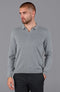 Mens Lightweight Cotton Buttonless Polo Shirt Ash Grey-Polo Shirt-Paul James Knitwear-XXL-Ash Grey-Urbanheer