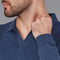 Mens Lightweight Cotton Buttonless Polo Shirt Blue Melange-Polo Shirt-Paul James Knitwear-S-Blue Melange-Urbanheer