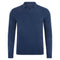 Mens Lightweight Cotton Buttonless Polo Shirt Blue Melange-Polo Shirt-Paul James Knitwear-S-Blue Melange-Urbanheer