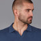 Mens Lightweight Cotton Buttonless Polo Shirt Blue Melange-Polo Shirt-Paul James Knitwear-S-Blue Melange-Urbanheer