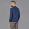 Mens Lightweight Cotton Buttonless Polo Shirt Blue Melange-Polo Shirt-Paul James Knitwear-S-Blue Melange-Urbanheer
