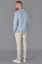 Mens Lightweight Cotton Buttonless Polo Shirt Chalk Blue-Polo Shirt-Paul James Knitwear-XL-Chalk Blue-Urbanheer