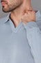 Mens Lightweight Cotton Buttonless Polo Shirt Chalk Blue-Polo Shirt-Paul James Knitwear-XL-Chalk Blue-Urbanheer