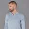 Mens Lightweight Cotton Buttonless Polo Shirt Chalk Blue-Polo Shirt-Paul James Knitwear-XL-Chalk Blue-Urbanheer