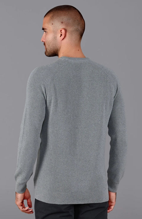 Mens Lightweight Cotton Fisherman Rib Jumper Ash Grey-Jumper-Paul James Knitwear-S-Ash Grey-Urbanheer