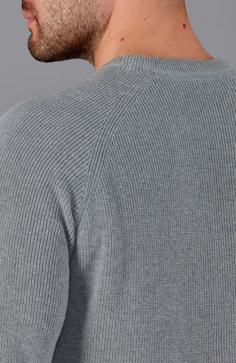 Mens Lightweight Cotton Fisherman Rib Jumper Ash Grey-Jumper-Paul James Knitwear-S-Ash Grey-Urbanheer
