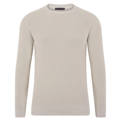 Mens Lightweight Cotton Fisherman Rib Jumper Birch-Jumper-Paul James Knitwear-S-Birch-Urbanheer