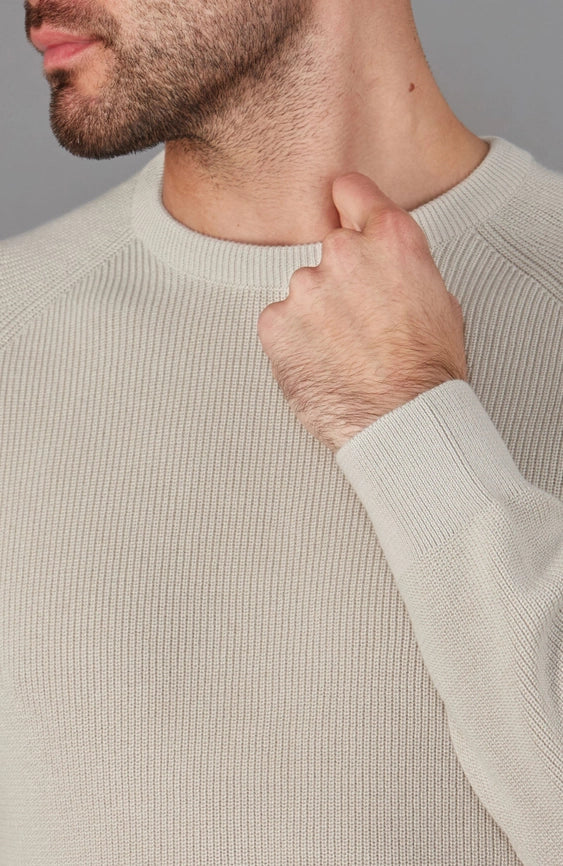 Mens Lightweight Cotton Fisherman Rib Jumper Birch-Jumper-Paul James Knitwear-S-Birch-Urbanheer