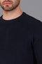 Mens Lightweight Cotton Fisherman Rib Jumper Navy-Jumper-Paul James Knitwear-L-Navy-Urbanheer